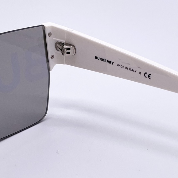 NEW BURBERRY BE4291 3007/H WHITE UNISEX SHIELD SUNGLASSES BURBERRY B 4291 - Picture 12 of 13